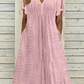 💃Women's Elegant V-Neck Hollow-Out Solid Dress