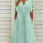 💃Women's Elegant V-Neck Hollow-Out Solid Dress