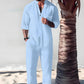 Men's Trendy Cotton Linen Top & Pants Two-Piece Set