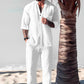 Men's Trendy Cotton Linen Top & Pants Two-Piece Set
