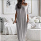 🔥Last Day Special 49% OFF💃Women's Off-Shoulder Batwing Sleeve Maxi Lounge Dress