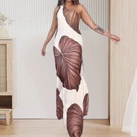 ⏳Time-limited Special⏰Palm Print One-Shoulder Slim Maxi Dress