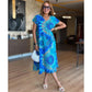 Women's Casual V-Neck Printed Maxi Dress