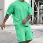 👕 50% OFF! ✨ Men's T-Shirt Shorts Set – Casual, Solid Color, Relaxed Fit, Loungewear ✨