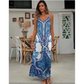 👗Women’s Retro Print V-Neck Sleeveless Maxi Dress