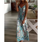 👗Women’s Retro Print V-Neck Sleeveless Maxi Dress
