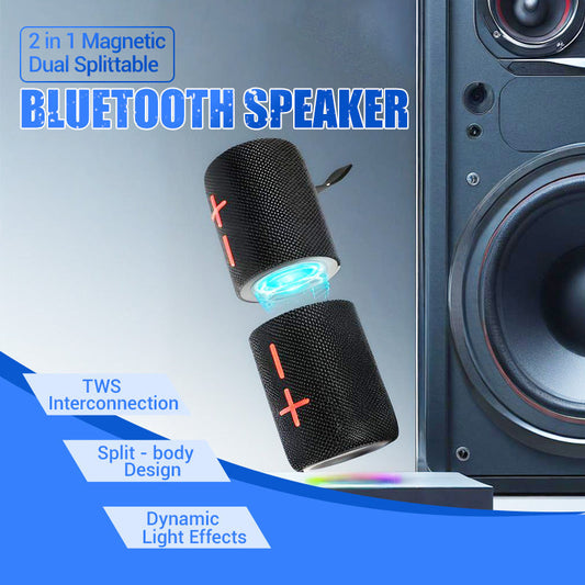 🔊🎵 Magnetic, detachable Bluetooth speaker: 2-in-1 design, powerful stereo sound, perfect for on the go 🏕️⚡
