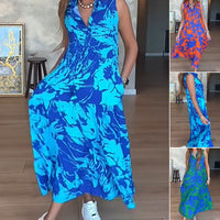 Women’s Fashion Print Sleeveless Maxi Dress