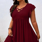 👗 Women's V-Neck Ruffle Trim Dress – Flattering, Soft & Perfect for Any Event 🌸