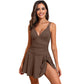Women's Deep V-Neck Backless One-Piece Swim Dress