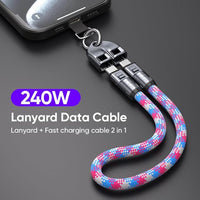 🔥 LAST DAY PROMOTION - 50%OFF 🔥2 IN 1 Cell Phone Lanyard Fast Charging Data Cable