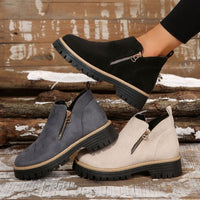 💜 LAST DAY PROMOTION - 50%OFF 💜 Women's Round-Toe Ankle Boots with Side Zipper