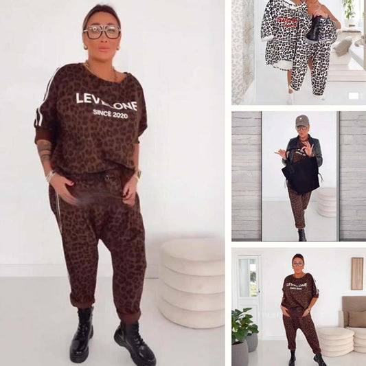 🔥【S-5XL】 Women's Chic Leopard Print Co-ord Set🐆 – Versatile for Daily & Party Looks👖