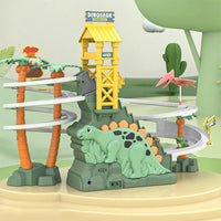 ⏰Halloween Early Bird Sale🥳Electric Dual Track Dinosaur Slide - Interactive Fun with Track Changes and Lights