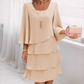 Women's Tiered Ruffle Dress with Flared Sleeves