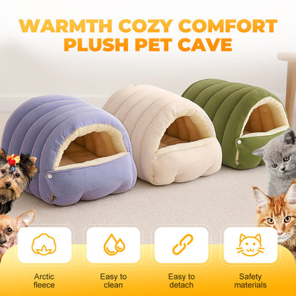 😸Warmth Cozy Comfort  Plush Pet Cave