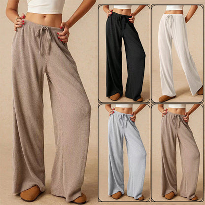 💜 LAST DAY PROMOTION - 50%OFF 💜 Women’s Casual Soft Wide-Leg Pants With Drawstring