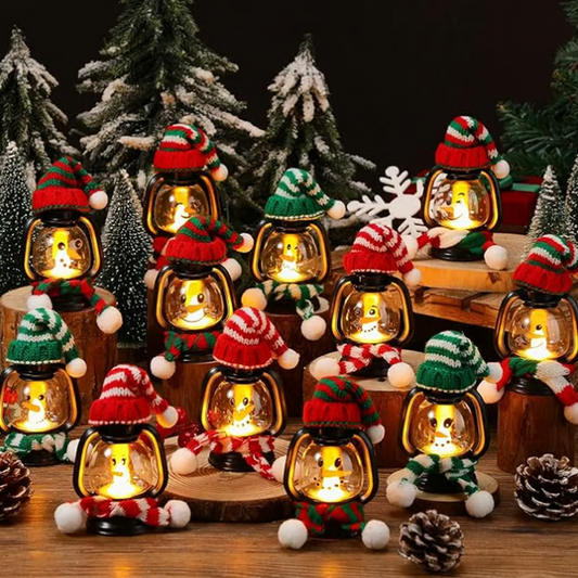 ⛄40% OFF NOW! ✨ Mini Snowman Lantern - LED Light with Removable Hat & Scarf for Festive Holiday Decor 🎄💡
