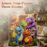 🎅Christmas Sale 50% OFF!!🦖Artistic Print Flannel Throw Blanket