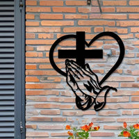 🎅🏻Christmas Sale🎁Elegant Christian Heart & Cross Wall Art