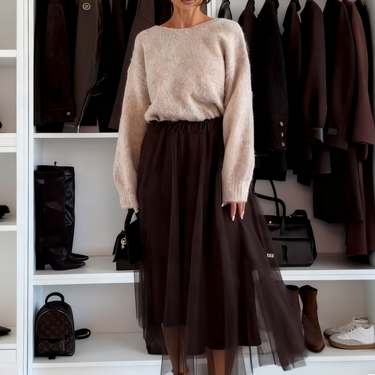 Women's Sweater & Tulle Skirt 2 -Piece Set