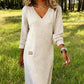 Women’s Long Sleeve V-Neck Knit Dress