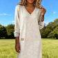 Women’s Long Sleeve V-Neck Knit Dress