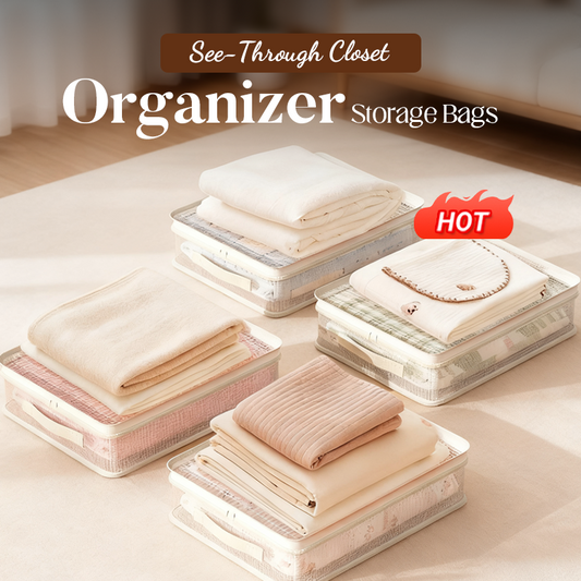 ✨See-Through Closet Organizer Storage Bags – Clear View & Dust-Proof, Perfect for Clothes/Bedding!
