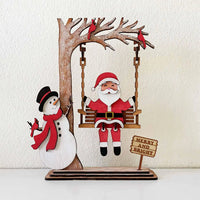 📢50 % OFF !!⏰3D Wooden Santa on Swing Tabletop Decor