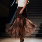 High-Waisted Mesh Skirt with Sequins
