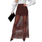 High-Waisted Mesh Skirt with Sequins