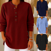 🧥40% OFF!📦Women‘s Corduroy Henley Top – Stylish, Soft & Versatile