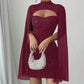 💃2026 New Arrivals 40% OFF💥Women's Cutout Ribbed Dress with Chiffon Cape