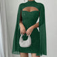 💃2026 New Arrivals 40% OFF💥Women's Cutout Ribbed Dress with Chiffon Cape