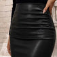 💃2026 New Arrivals - 40% Off!💕Women’s Fitted Ruched Slit Faux Leather Skirt