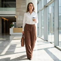 ✨💖 Retro-Chic Vibe | High-Waist Corduroy Trousers | Textured & Relaxed Fit 🕶️