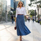 👗40% OFF NOW! ✨ Women's High-Waist A-Line Denim Maxi Skirt – Flattering Fit, Stretchy Comfort & Versatile Style 👖
