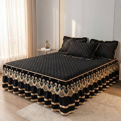 🛏️Ruffled Bed Sheet Skirt / Pillowcases – Elegant Ruffle Design, Soft & Comfortable Fabric, Easy Fit & Bedroom Decor ✨