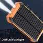 ⚡ Portable Solar Power Bank – Solar Powered Charger with Dual LED Flashlights 🔋