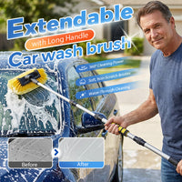 🚗 Extendable Car Wash Brush – 60" Long Handle, 360° Clean! ✨ Reach higher, scrub smarter – gentle on paint, tough on dirt! 🧼💦