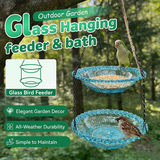 🥳2026 HOT SALE🐦40% OFF!🌧️ Vintage-Style Bird Feeder with Bath – Hangs anywhere, easy to fill. Attracts robins & blue tits. Perfect for nature lovers. 🏡