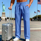 👖Free & Straight💨 Men's Elastic Waist Drawstring Straight Leg Pants