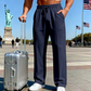 👖Free & Straight💨 Men's Elastic Waist Drawstring Straight Leg Pants