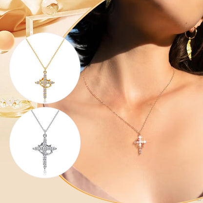 ✝️2026 New Style✨Exquisite Cross Necklace with Rotating Crown