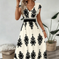 👗New arrival 40% OFF!🏖️Women's V-Neck Baroque Print Flowy Maxi Dress