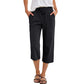 👖 LIMITED TIME 40% OFF! 🌿 Women's Cotton-Linen Blend Cropped Pants – Wide Leg, Elastic Waist, Pockets 🌱