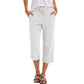👖 LIMITED TIME 40% OFF! 🌿 Women's Cotton-Linen Blend Cropped Pants – Wide Leg, Elastic Waist, Pockets 🌱
