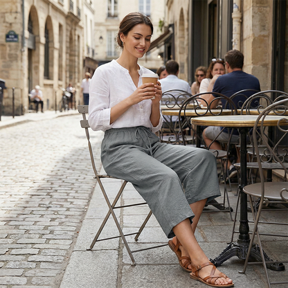 🌿Relaxed Fit, All-Day Comfort 😌Women's Casual Drawstring Waist Capri Pants
