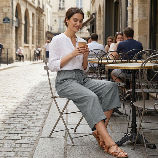 🌿Relaxed Fit, All-Day Comfort 😌Women's Casual Drawstring Waist Capri Pants
