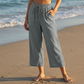 🌿Relaxed Fit, All-Day Comfort 😌Women's Casual Drawstring Waist Capri Pants